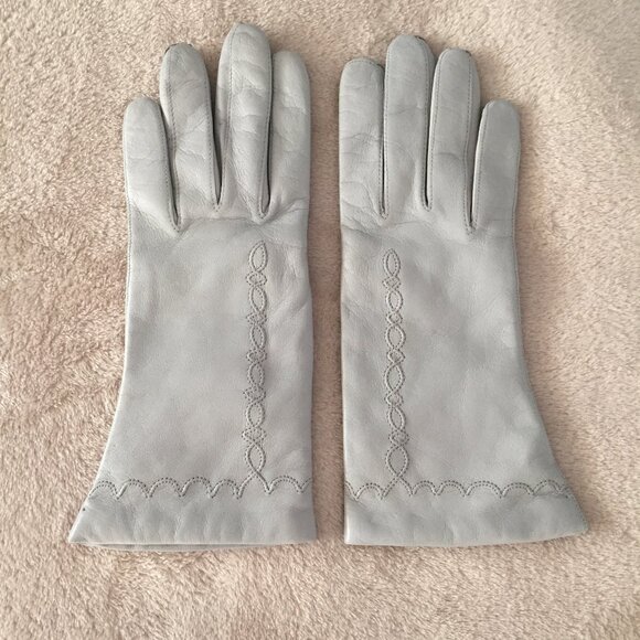 AUCLAIR grey leather gloves sz 6.5 - Picture 1 of 8